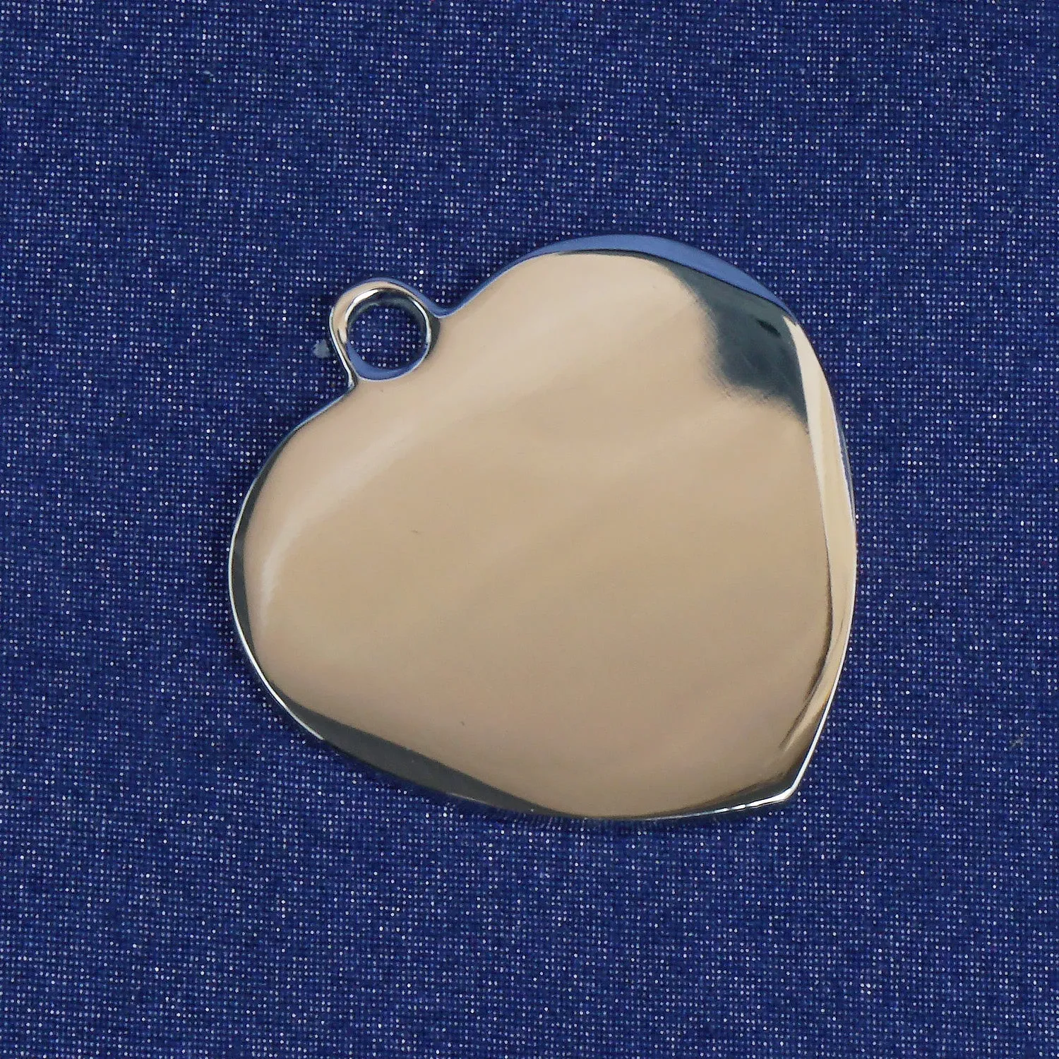 10PCS 30mm Heart Stainless Steel Dog Tag Mirror Surface Dog ID Tag, DIY Blank Pet Tags 103724