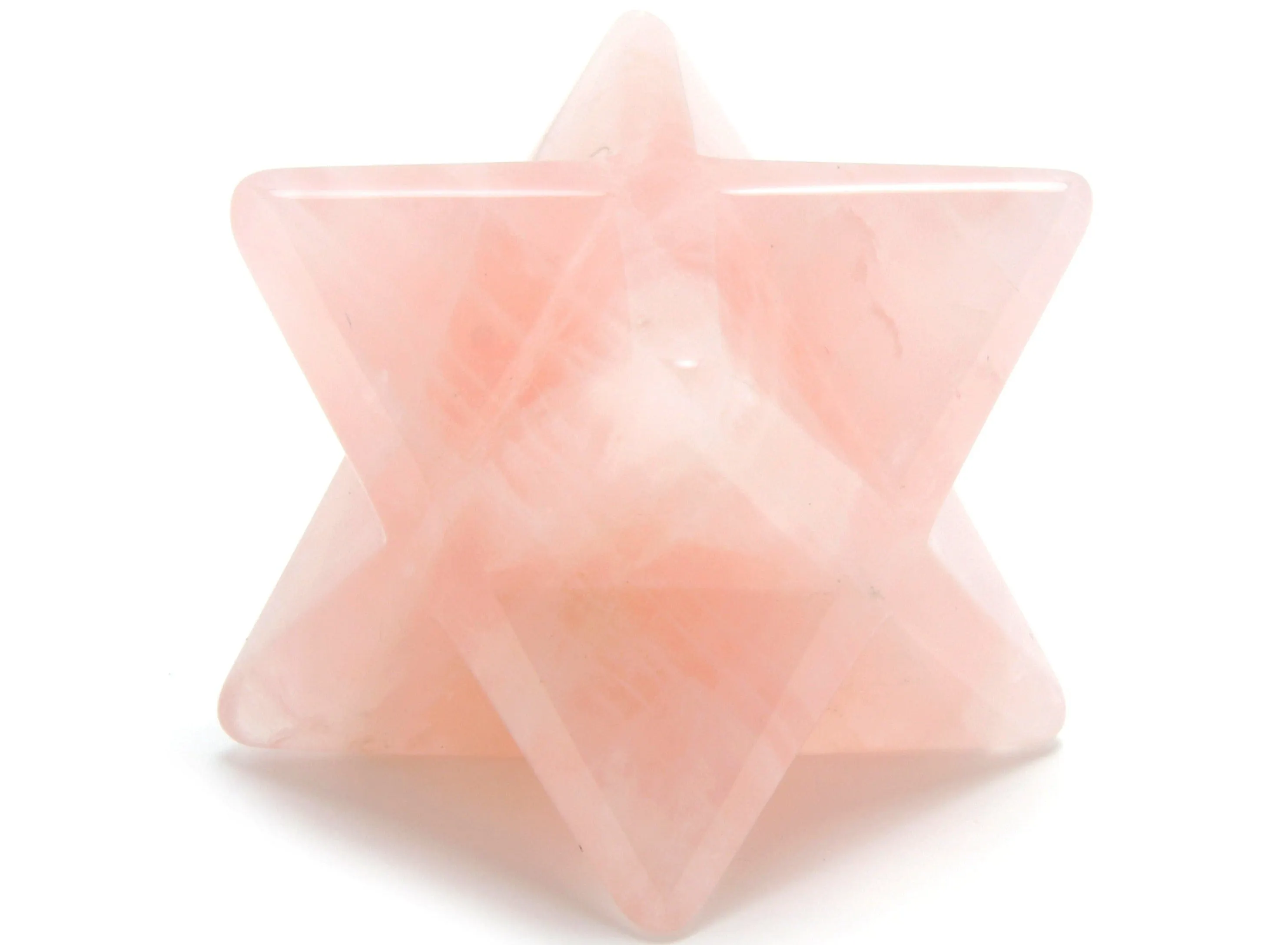 1.25 Rose Quartz Merkaba Star Natural Gemstone Carving