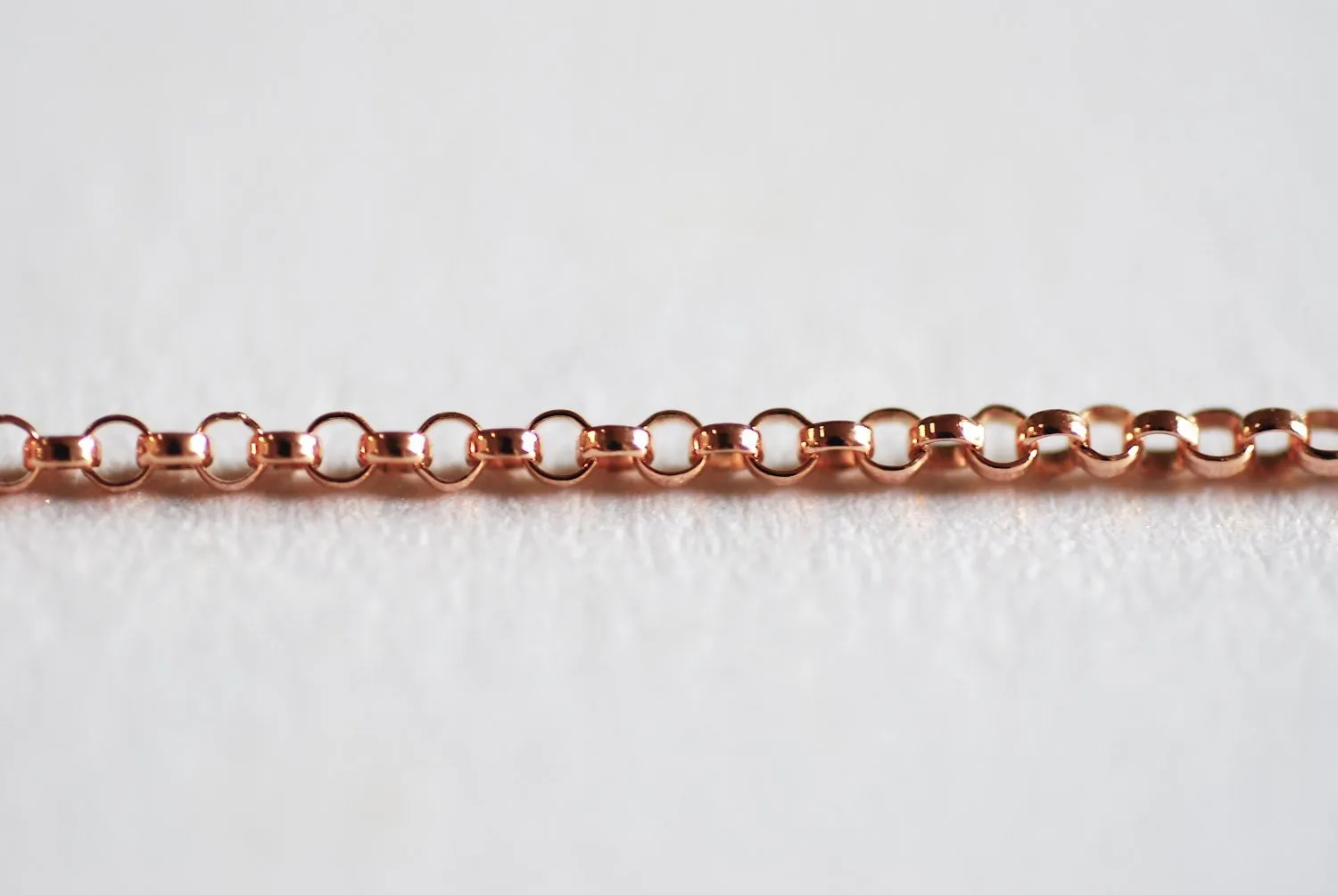 14k Rose Gold Filled Rolo Chain- 1.4mm Unfinished Rolo Chain by Foot, 14kt Gold Filled Chain, Wholesale BULK Jewelry Findings 1/20 14kt GF