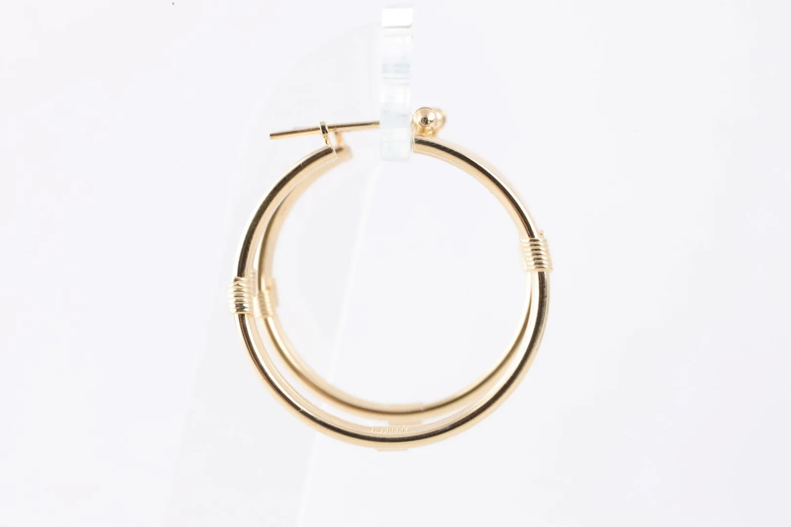 14k Yellow Gold 3 Row Hoop Earrings (7.06g.)