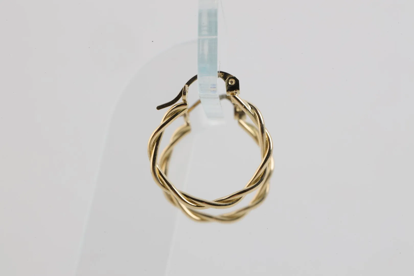 14k Yellow Gold Twisted Hoop Earrings (1.18g.)