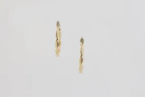 14k Yellow Gold Twisted Hoop Earrings (1.18g.)