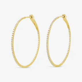 1.5 Ultra Whisper Thin 1.05CT Hoop Earrings