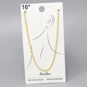 18K Gold Filled Oval Link Chain Necklace - 16"