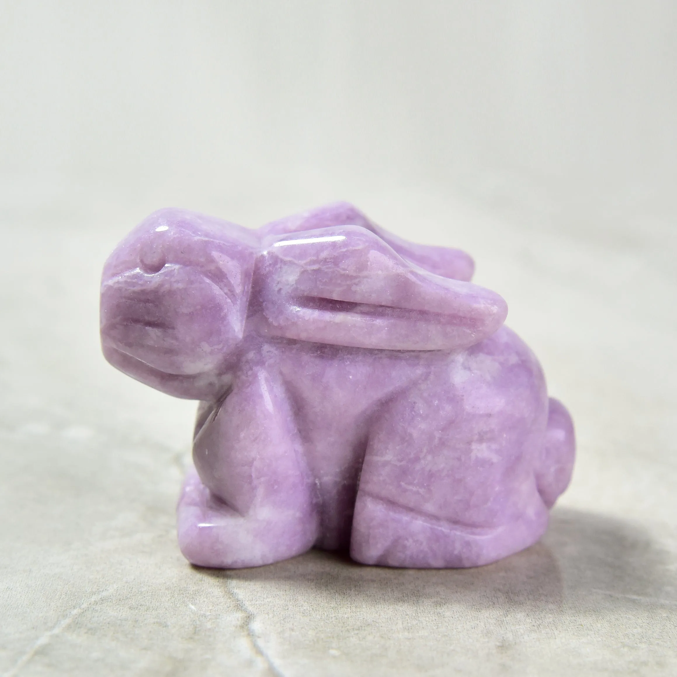 2 Lepidolite Rabbit Natural Gemstone Carving