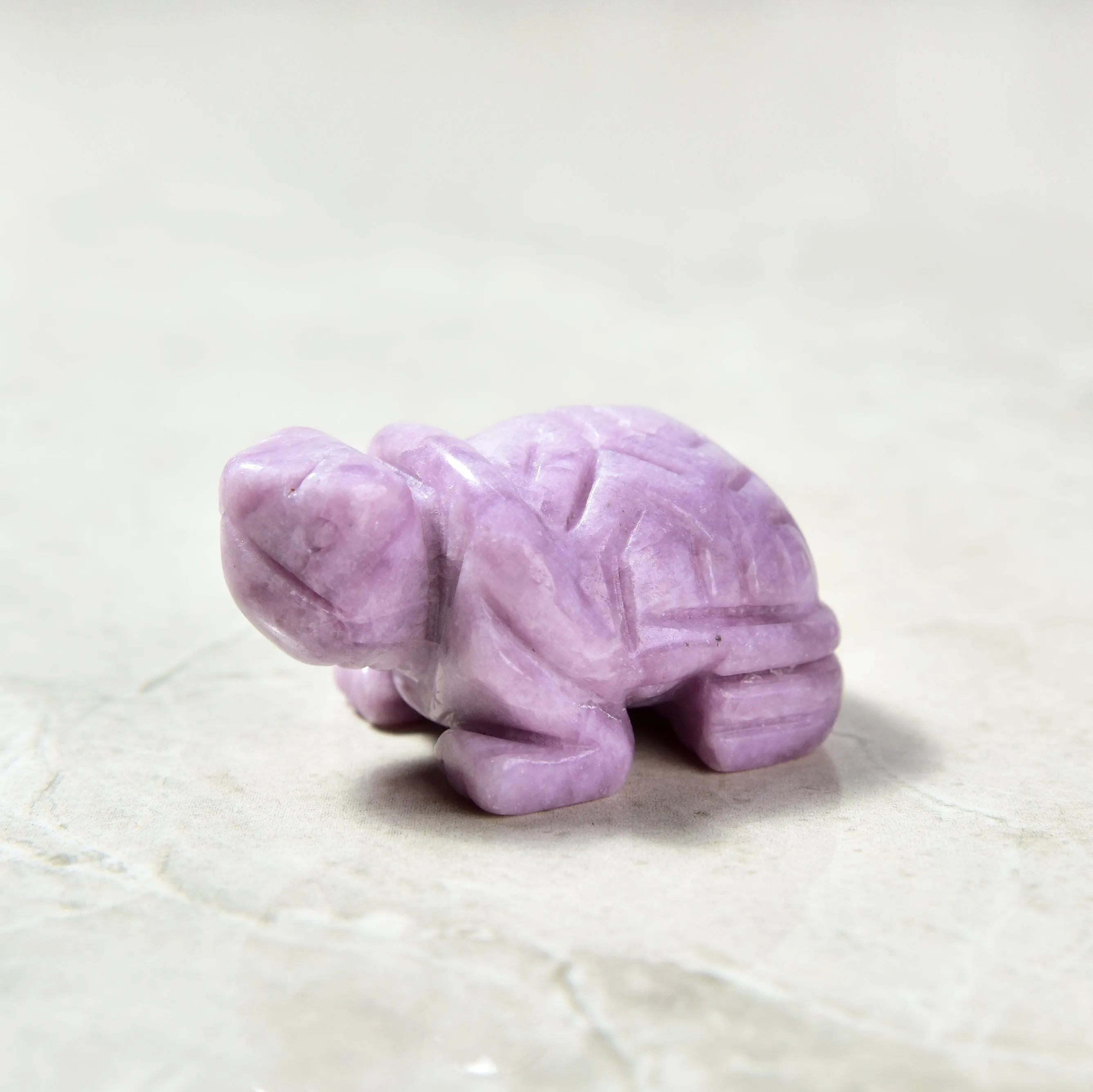 2 Lepidolite Turtle Natural Gemstone Carving