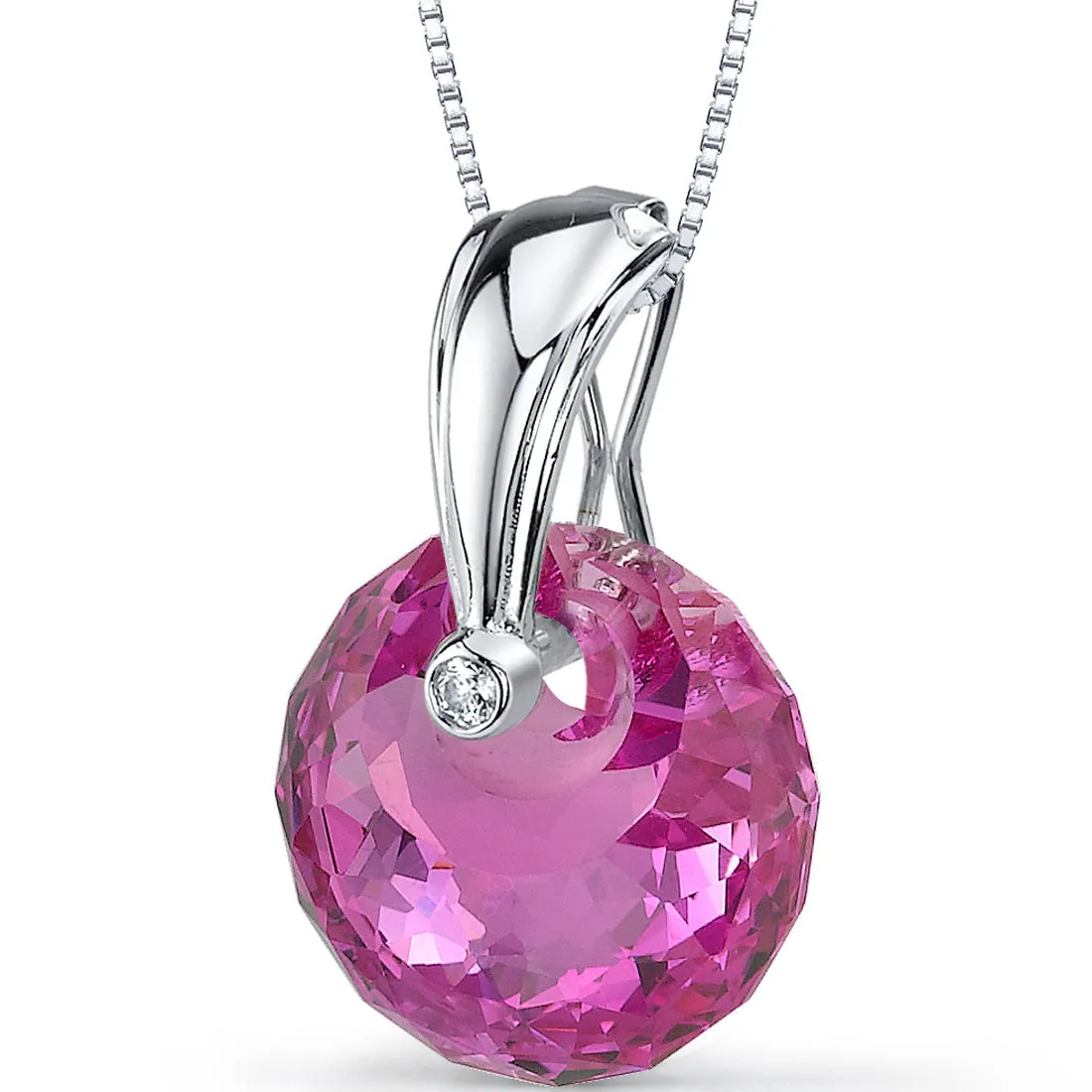 22 Carats Pink Sapphire Sterling Silver Pendant