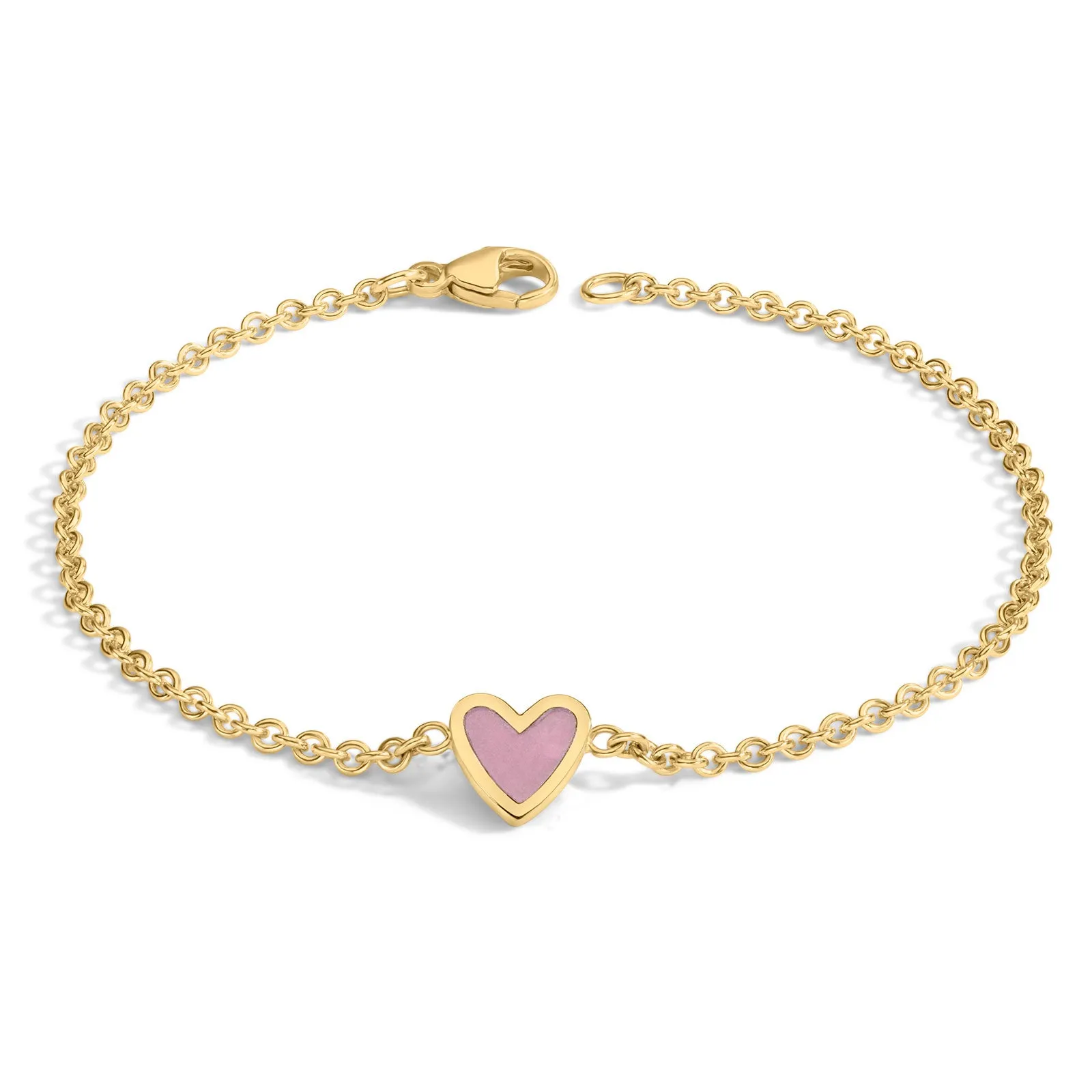 2mm Gold Enamel Heart Bracelet