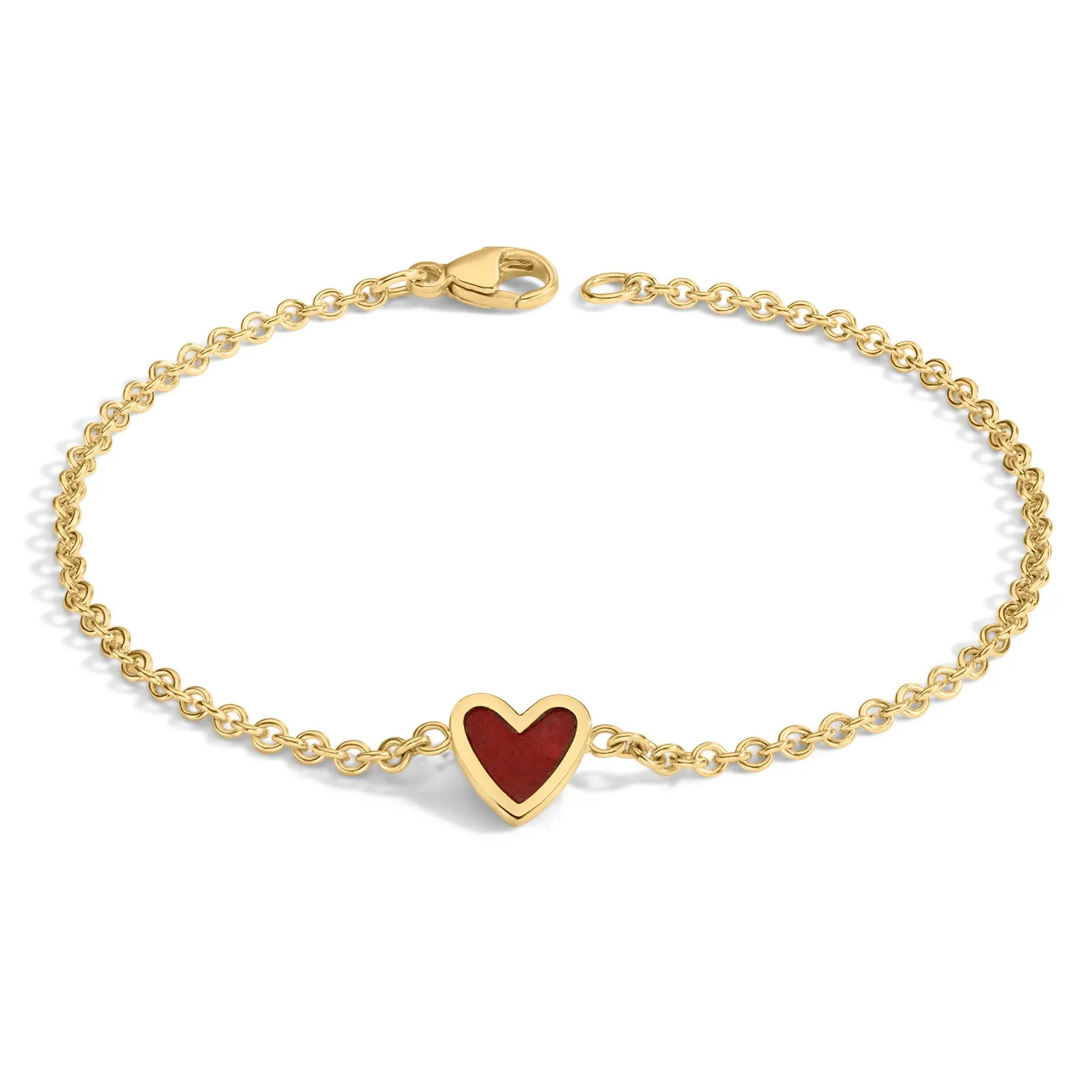 2mm Gold Enamel Heart Bracelet