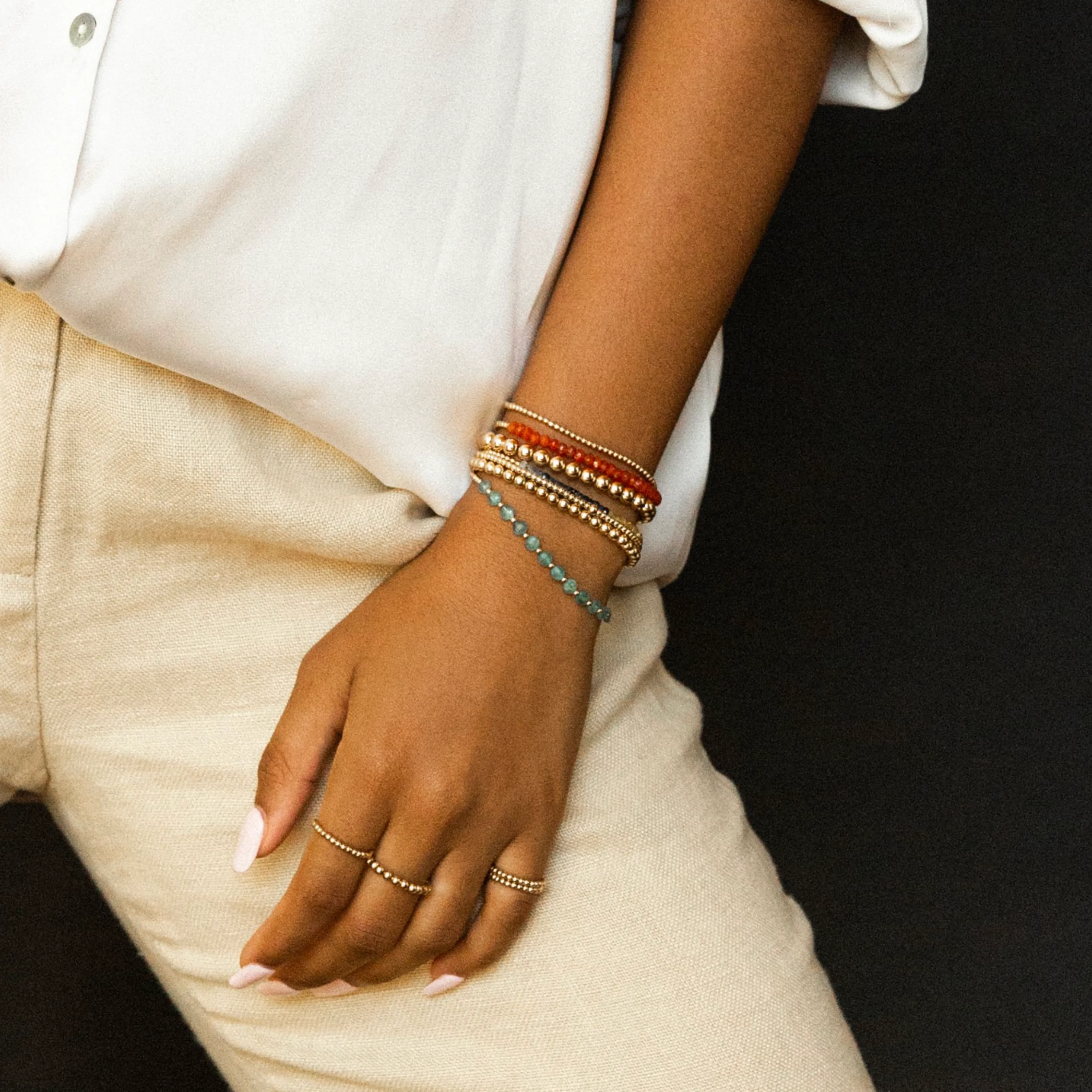 2MM Signature Bracelet with Carnelian