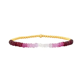 2MM Signature Bracelet with Ruby Ombré