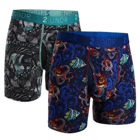 2UNDR Men's Swing Shift Prints Boxer Briefs - 2 Pack