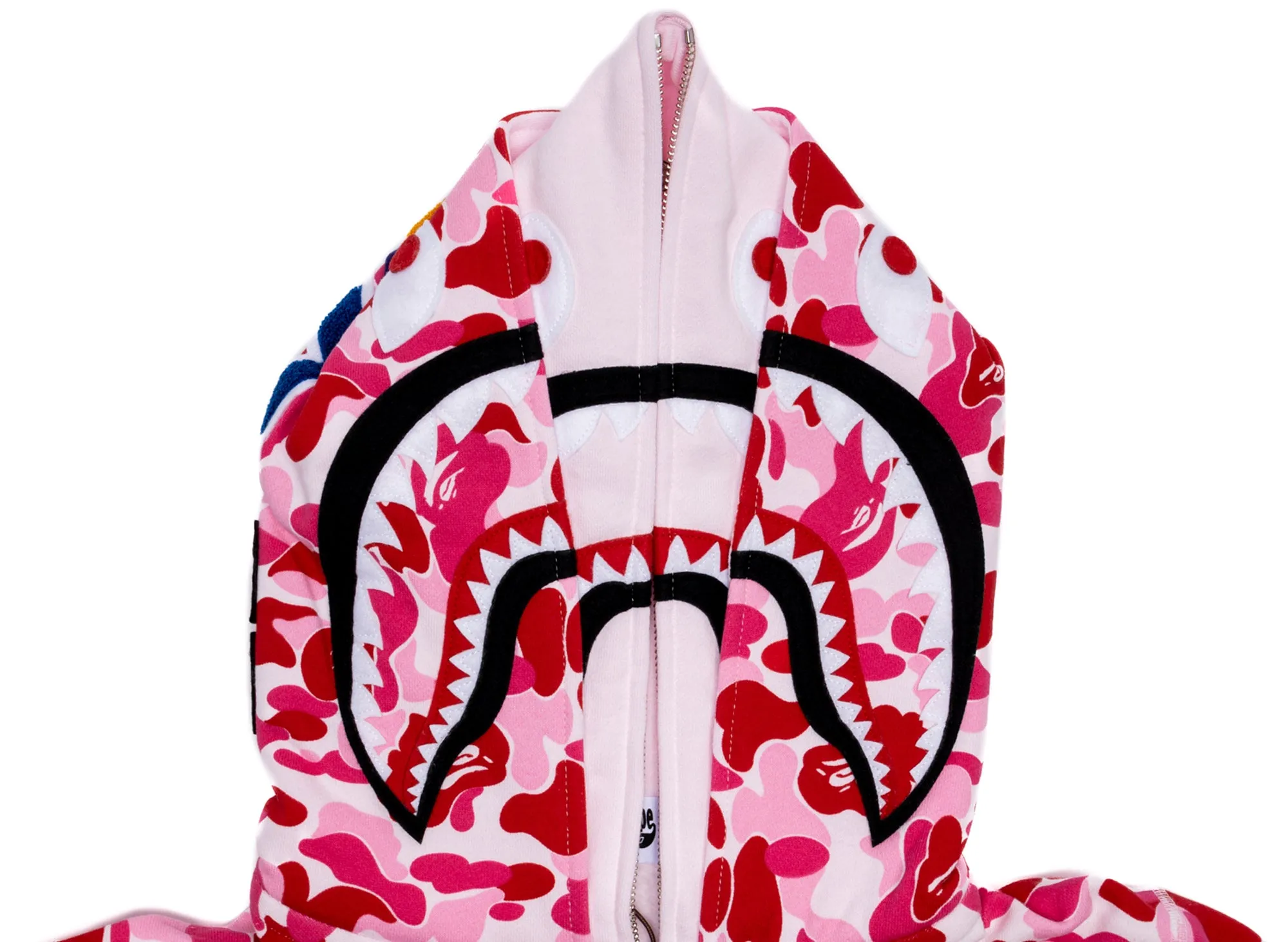 A Bathing Ape ABC Camo Double Shark Full Zip Hoodie in Pink xld