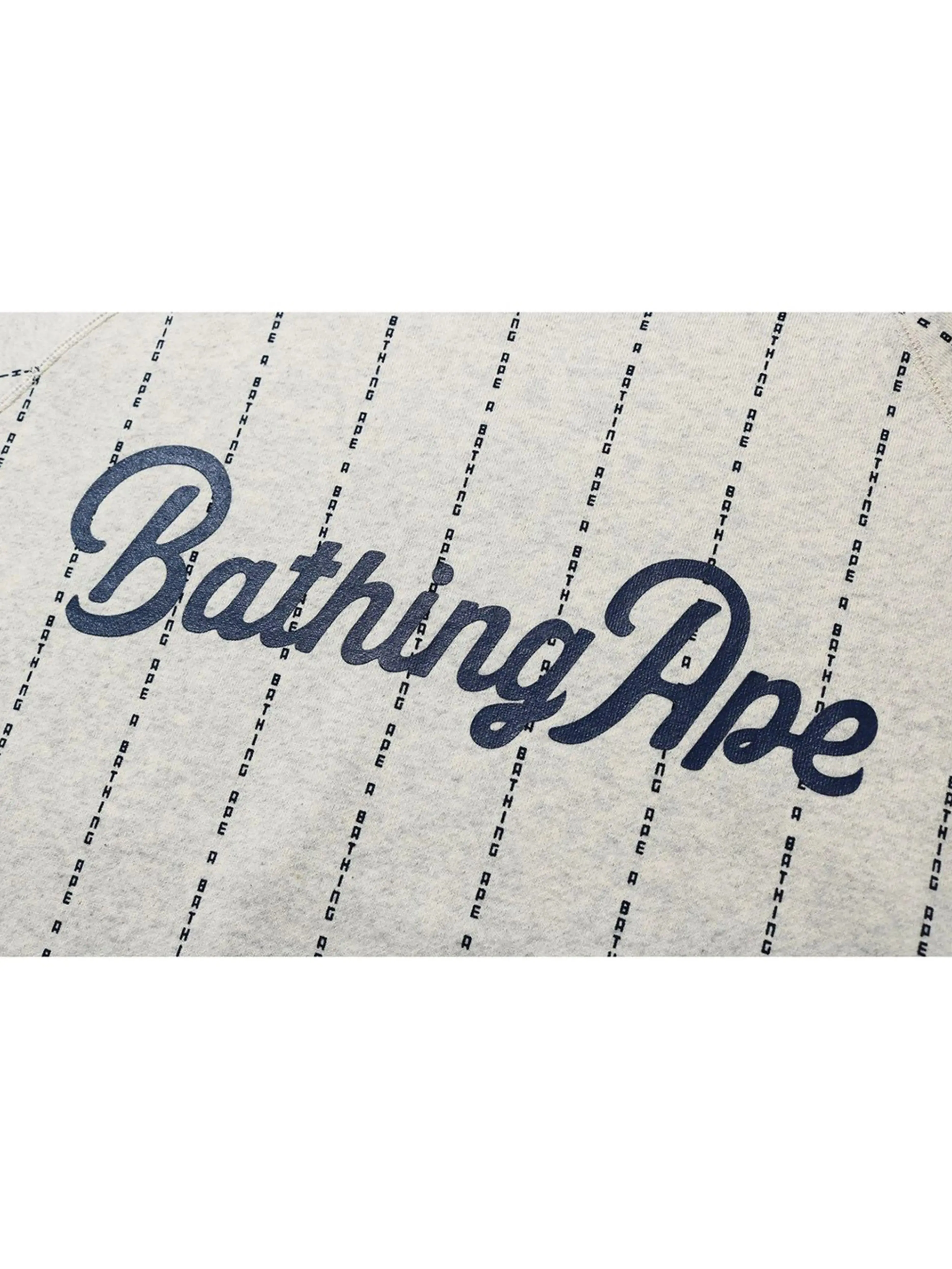 A Bathing Ape Stripe Text Crewneck Ivory