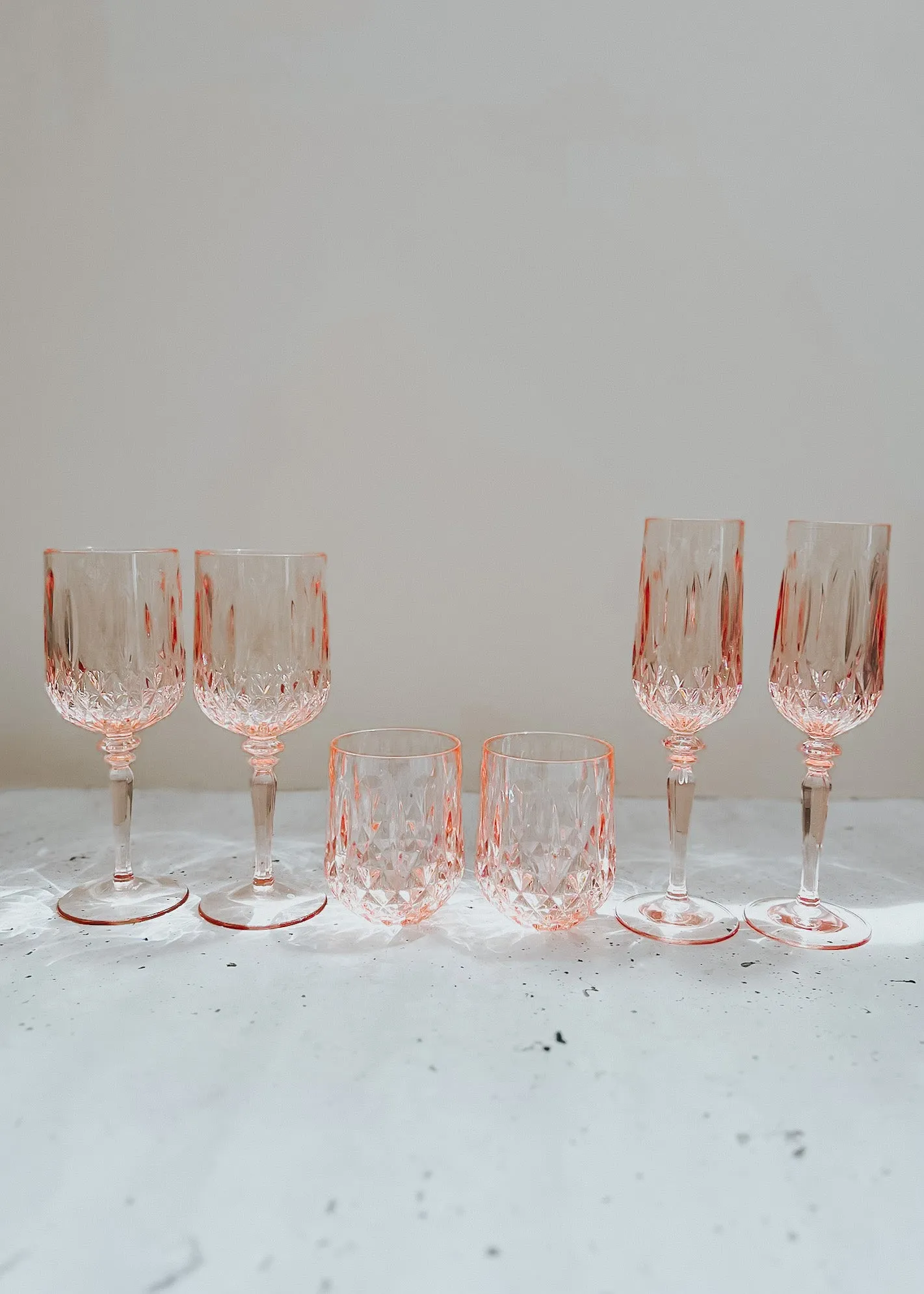 Acrylic Wine Glass Rose - Set of 6