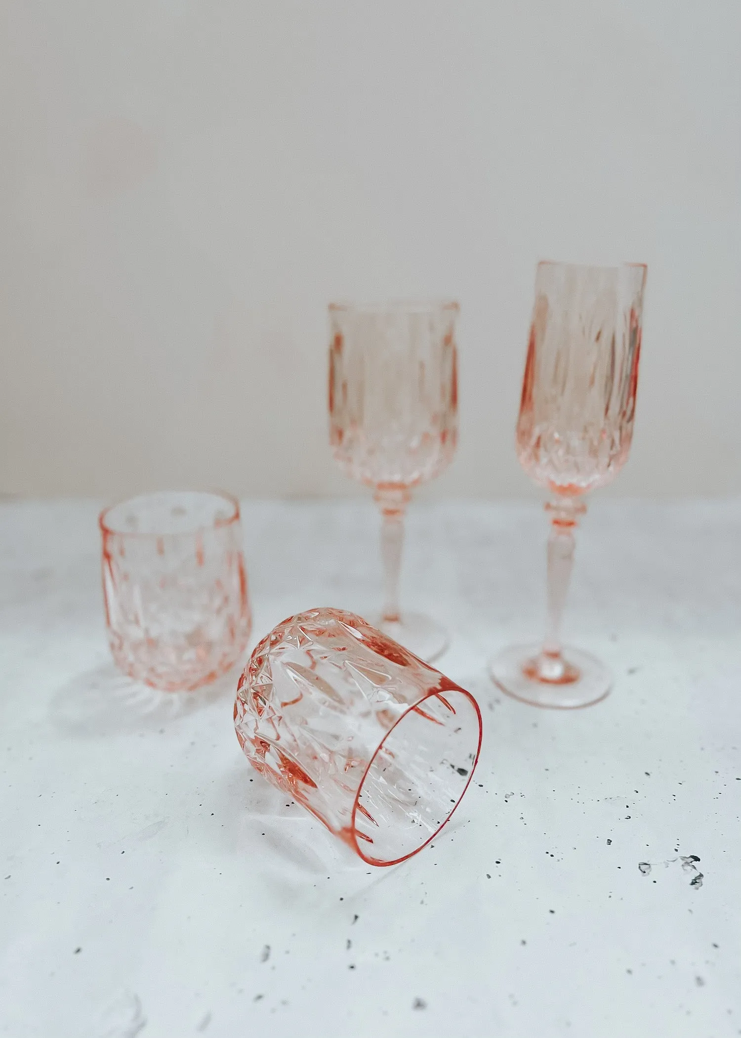 Acrylic Wine Glass Rose - Set of 6