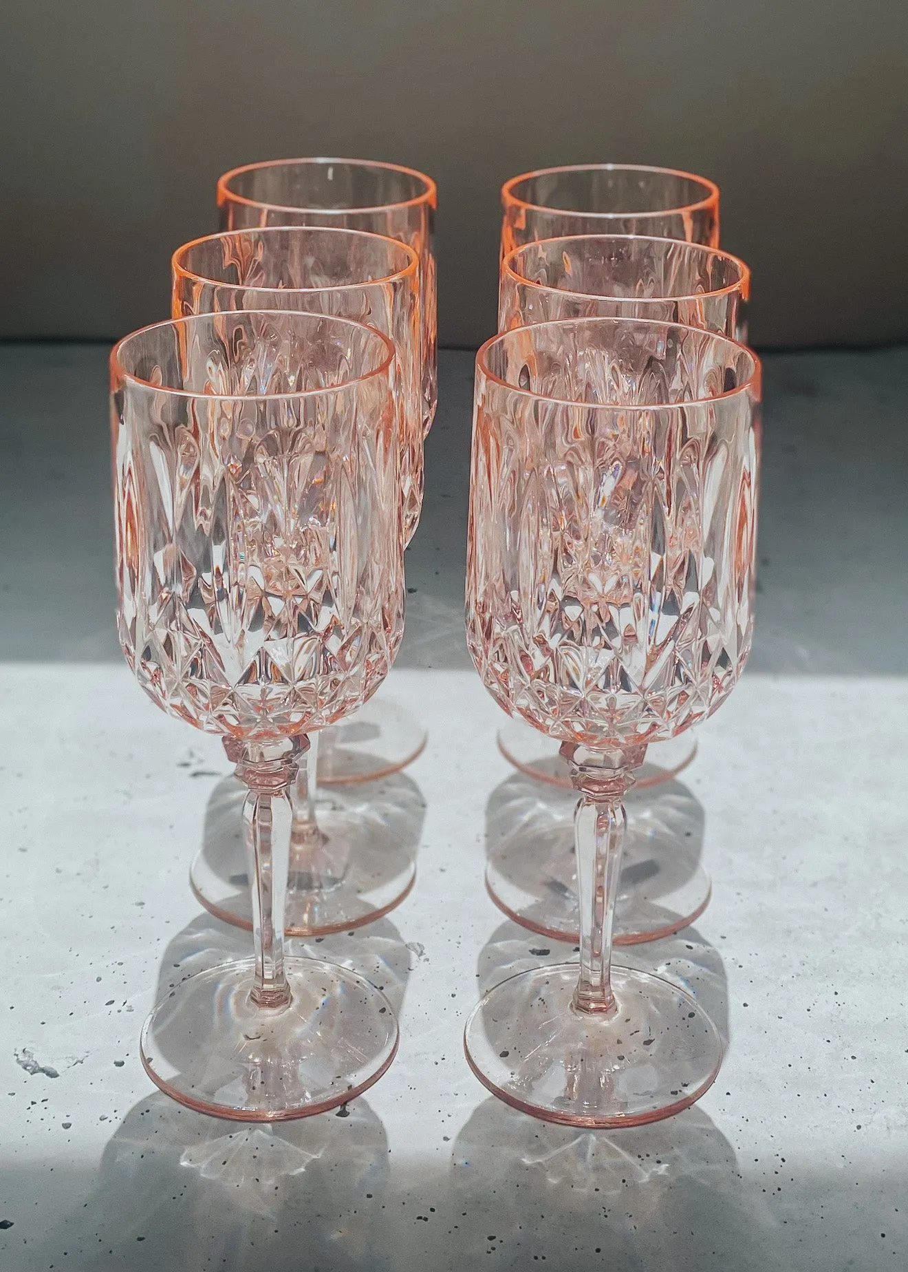 Acrylic Wine Glass Rose - Set of 6