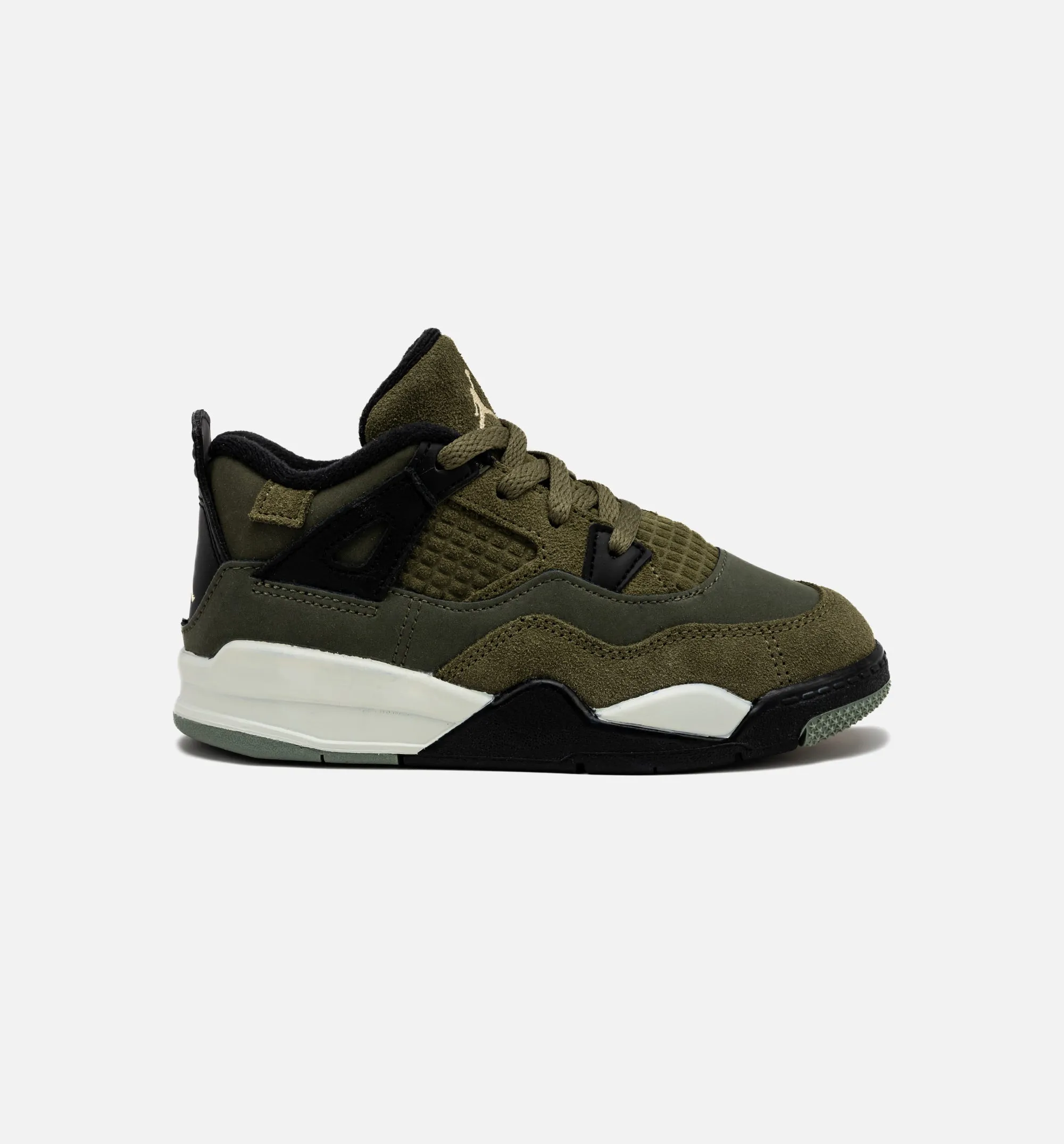 Air Jordan 4 Retro Craft Olive Infant Toddler Lifestyle Shoe - Medium Olive/Black