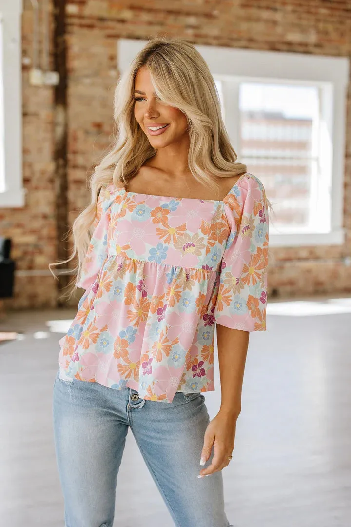 Alicia Square Neck Puff Sleeve Top