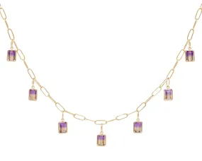 Ametrine Dangling Charm Necklace (Ready to Ship)