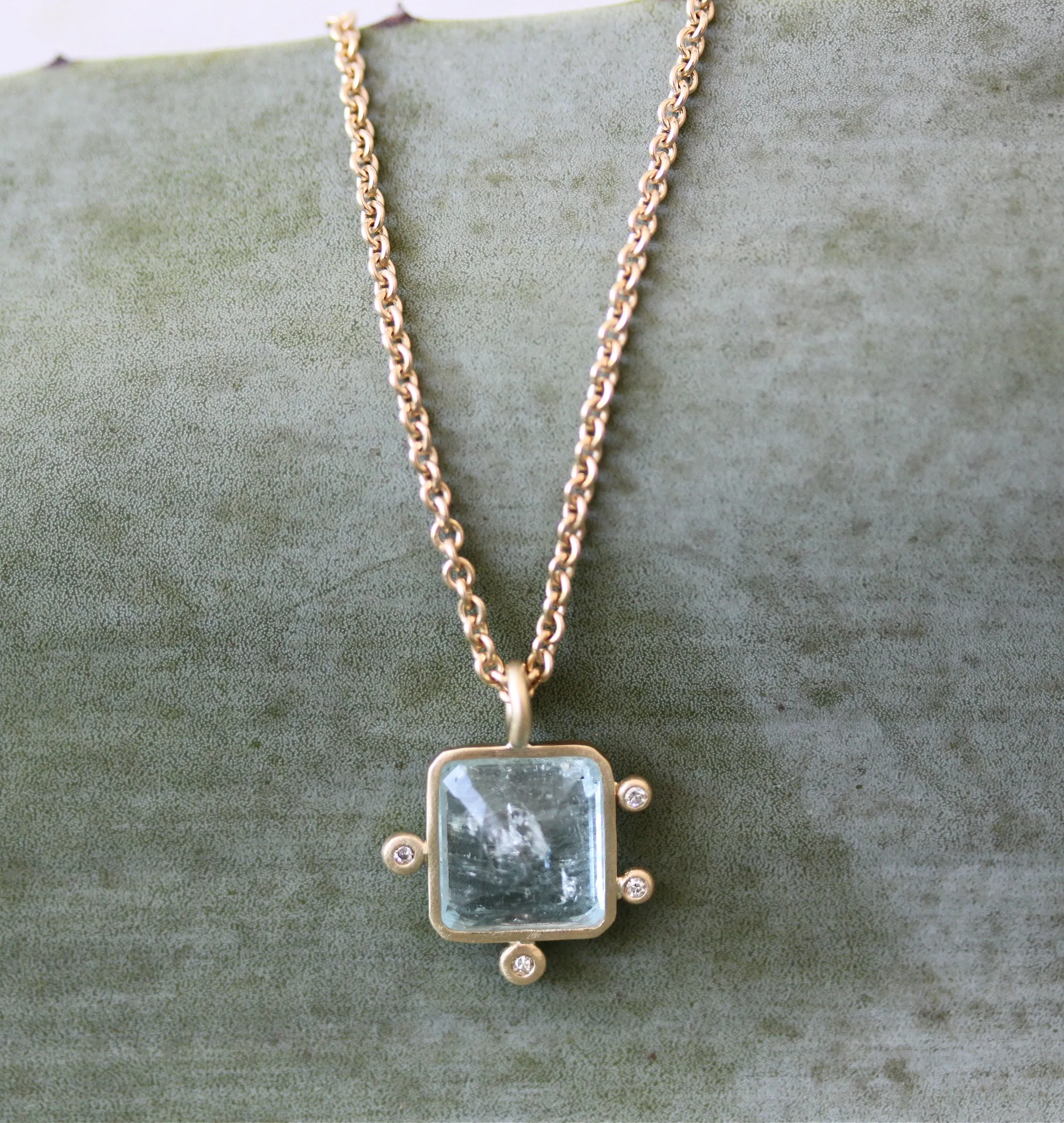 Aquamarine & Diamond Necklace