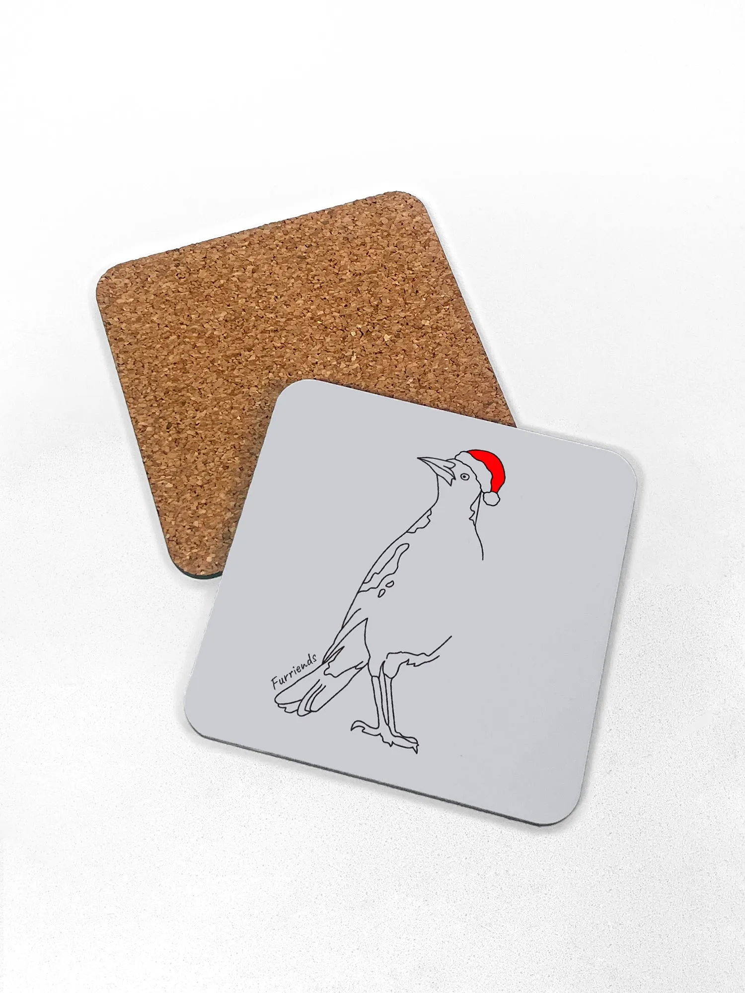 Australian Magpie - Christmas Edition Coaster