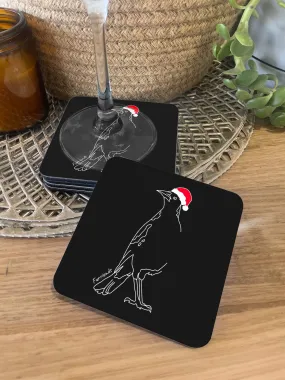 Australian Magpie - Christmas Edition Coaster