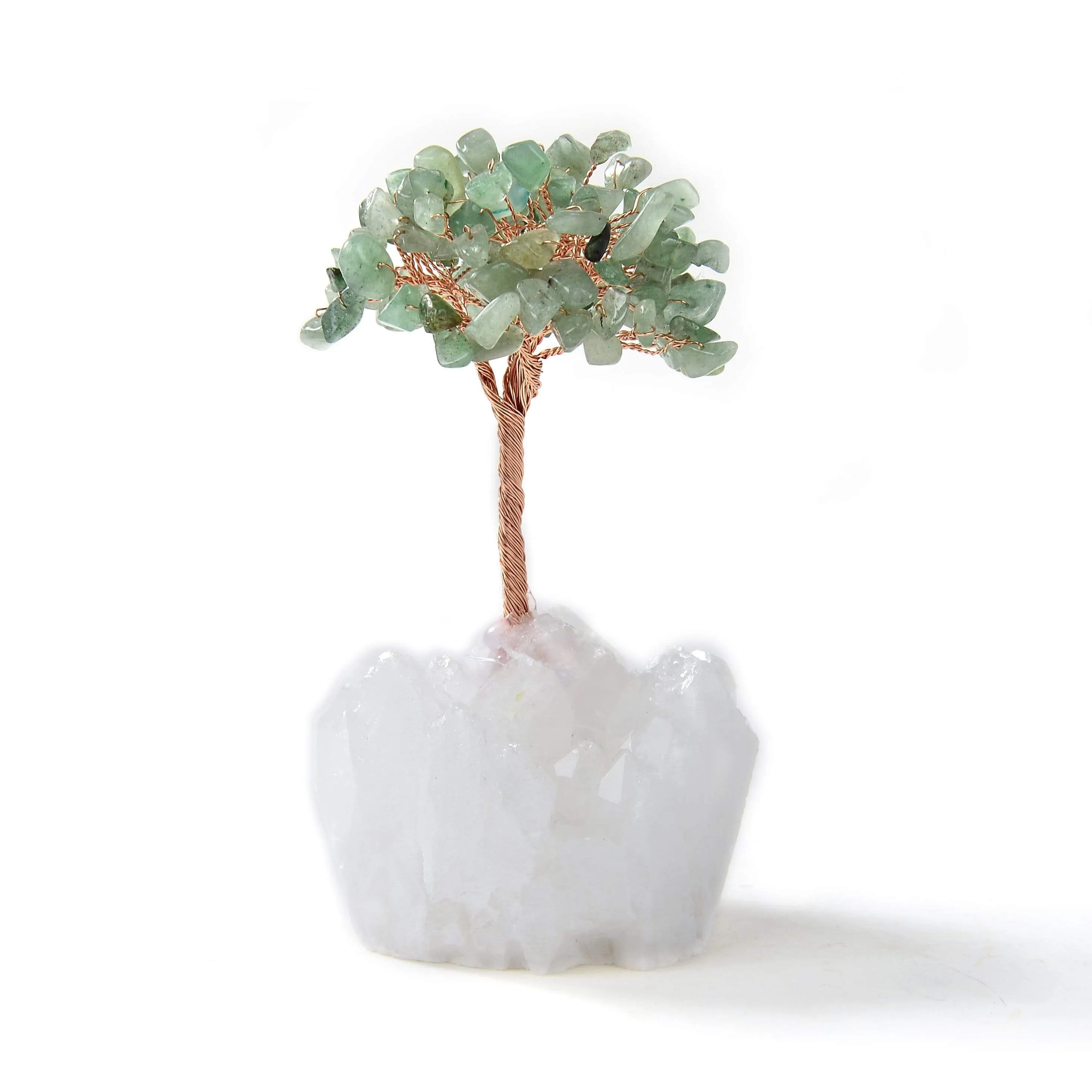 Aventurine Natural Gemstone Tree of Life with Quartz Base