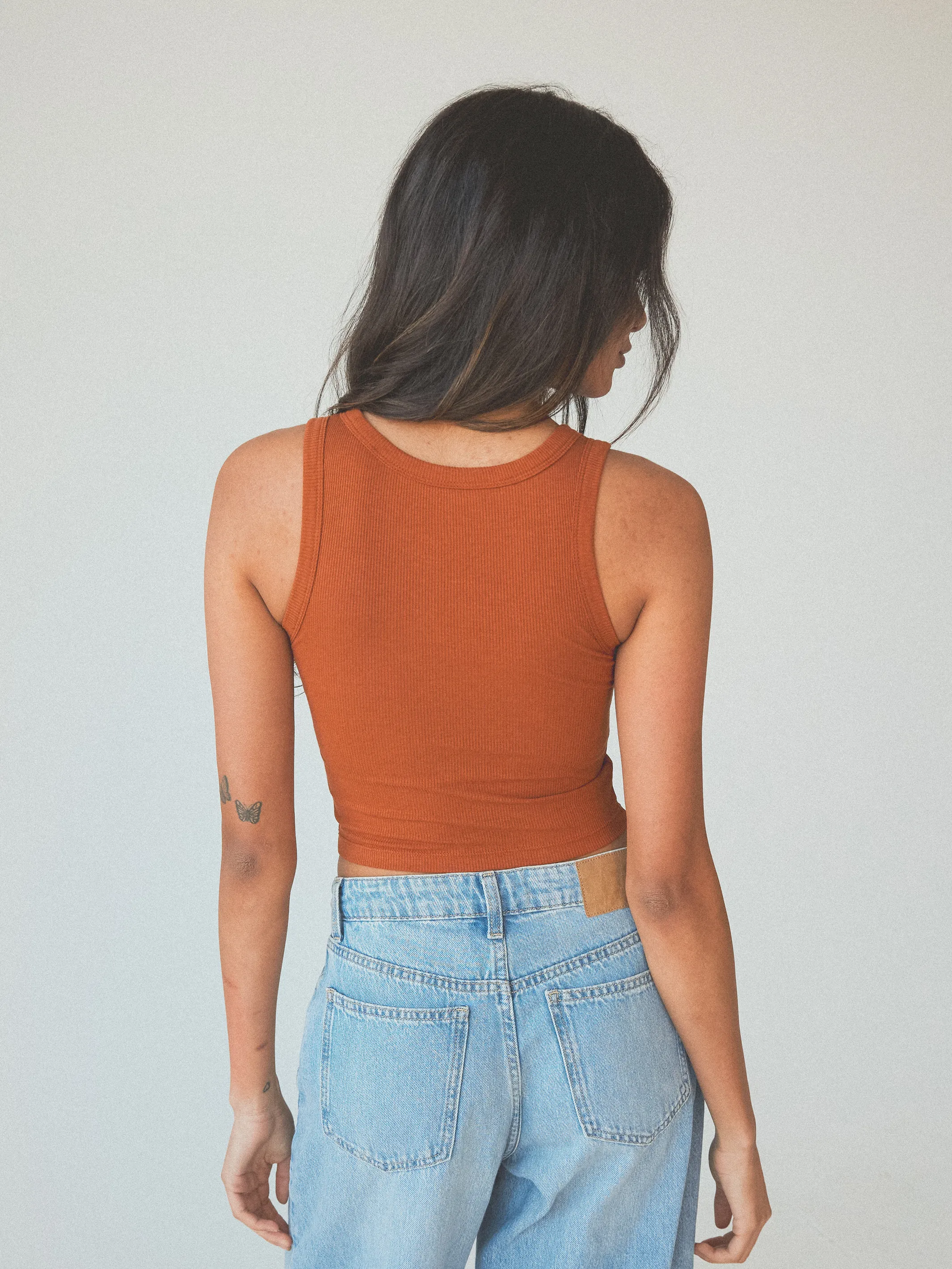 Bamboo Scoop Neck Brami Tank (Crop)