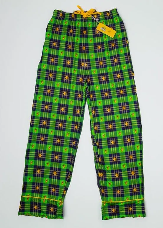 Bananas Button Down Pajama Pants - Green Tartan