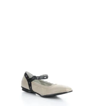 BEWI263FLY 002 TAUPE/BLACK Square Toe Shoes