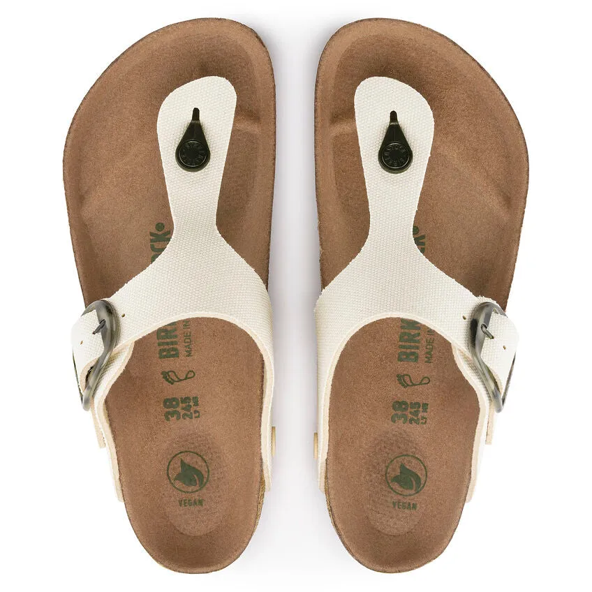 Birkenstock Women's Gizeh Vegan Big Buckle Textile (Eggshell - Wide Fit)