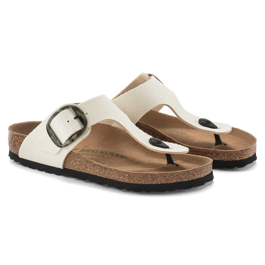 Birkenstock Women's Gizeh Vegan Big Buckle Textile (Eggshell - Wide Fit)