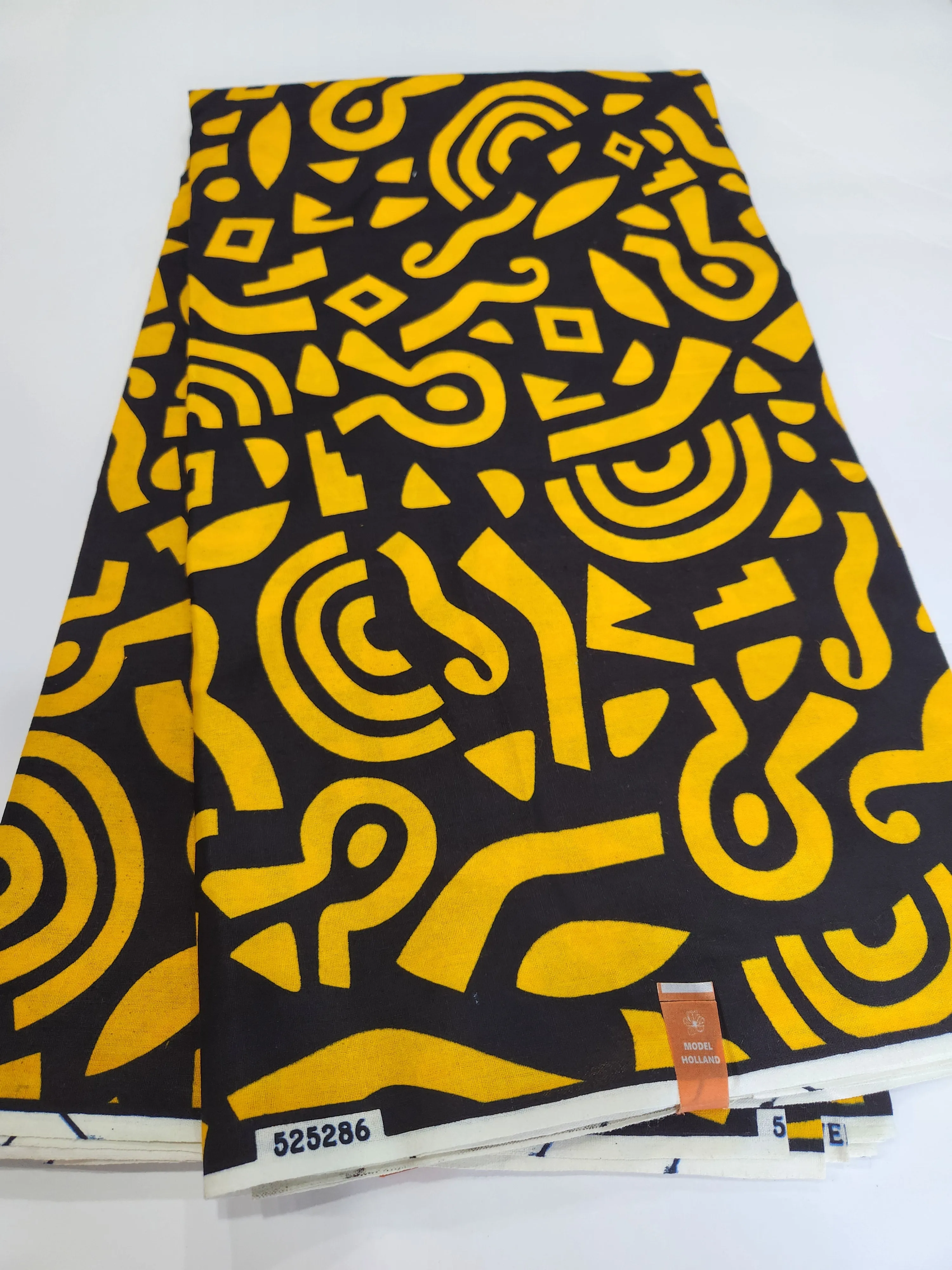 Black and Gold Ankara Print Fabric