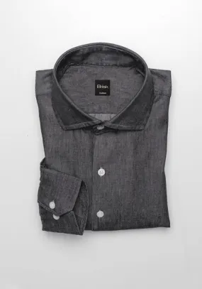 Black Denim Rinse Wash Shirt