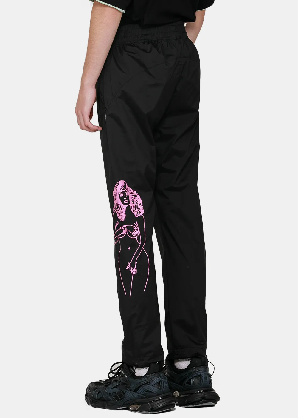 Black 'Woman' Print Sportpants