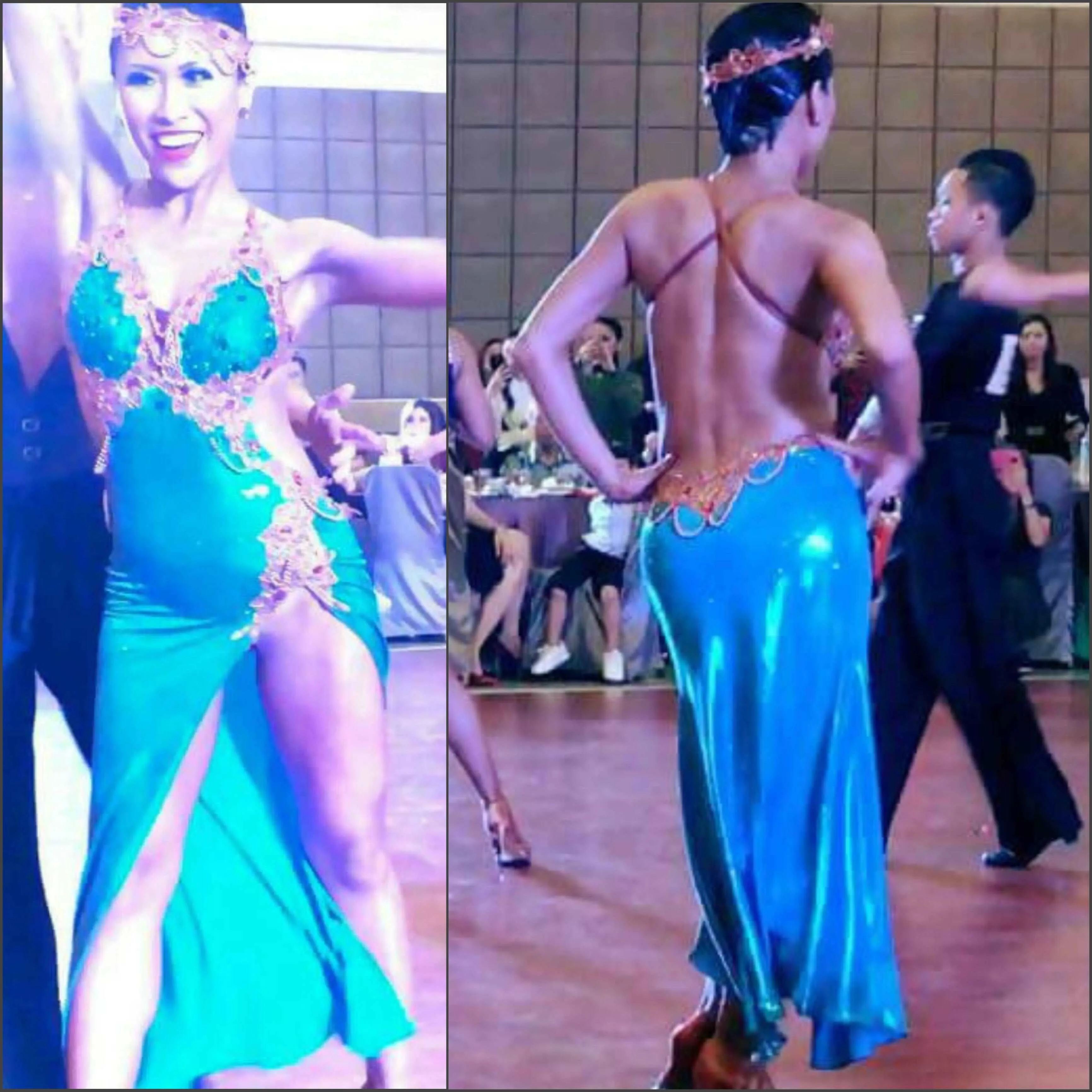 Blue & Bronze Competition Dress