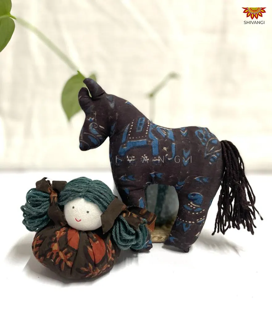 Blue and Black Handcrafted Fabric Toys