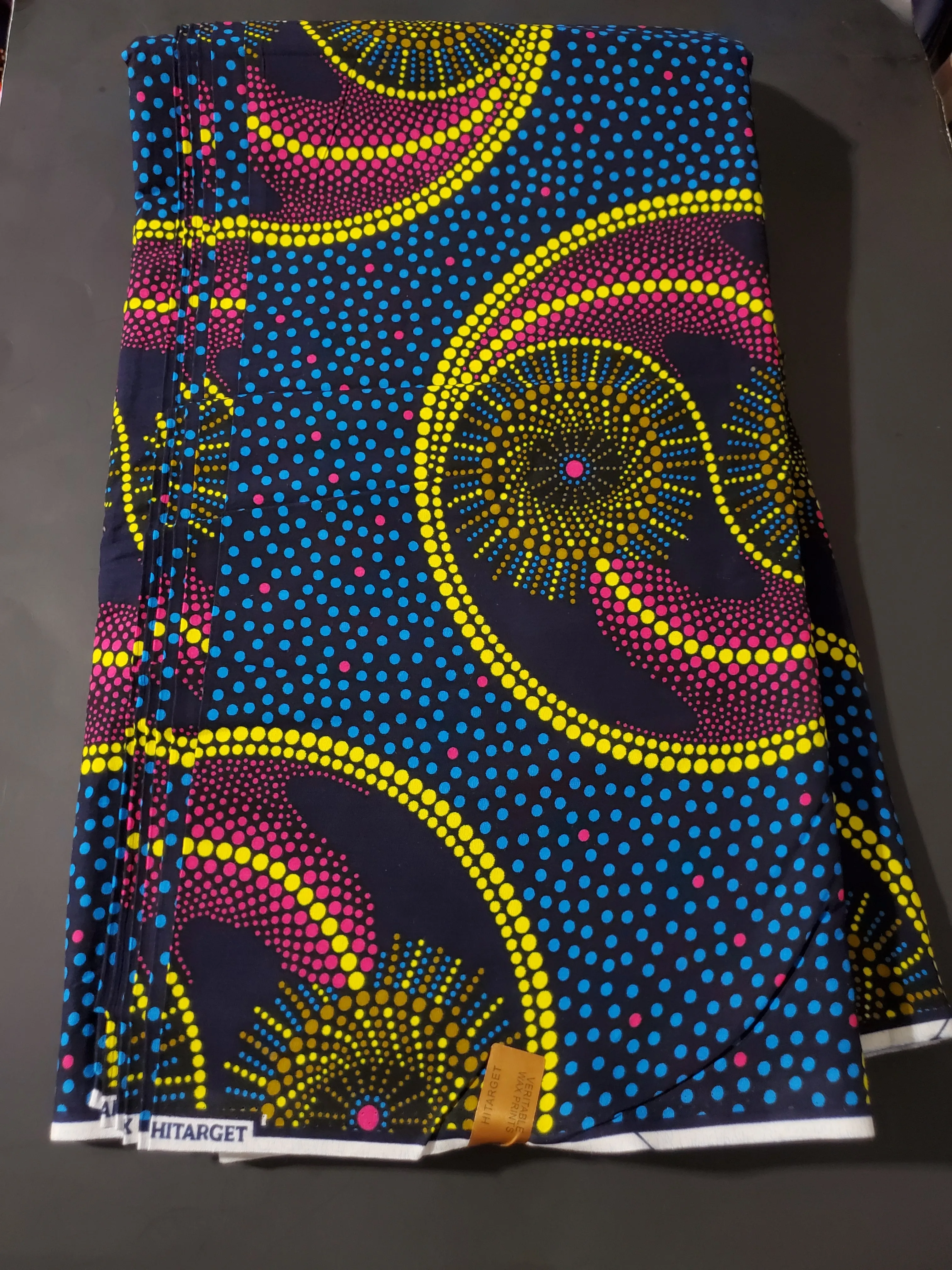 Blue and Pink Multicolor African Ankara Print Fabric