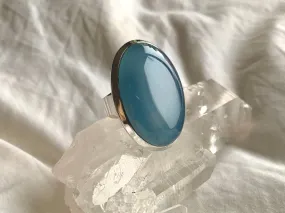 Blue Chalcedony Naevia Ring - XLarge Oval (US 8)