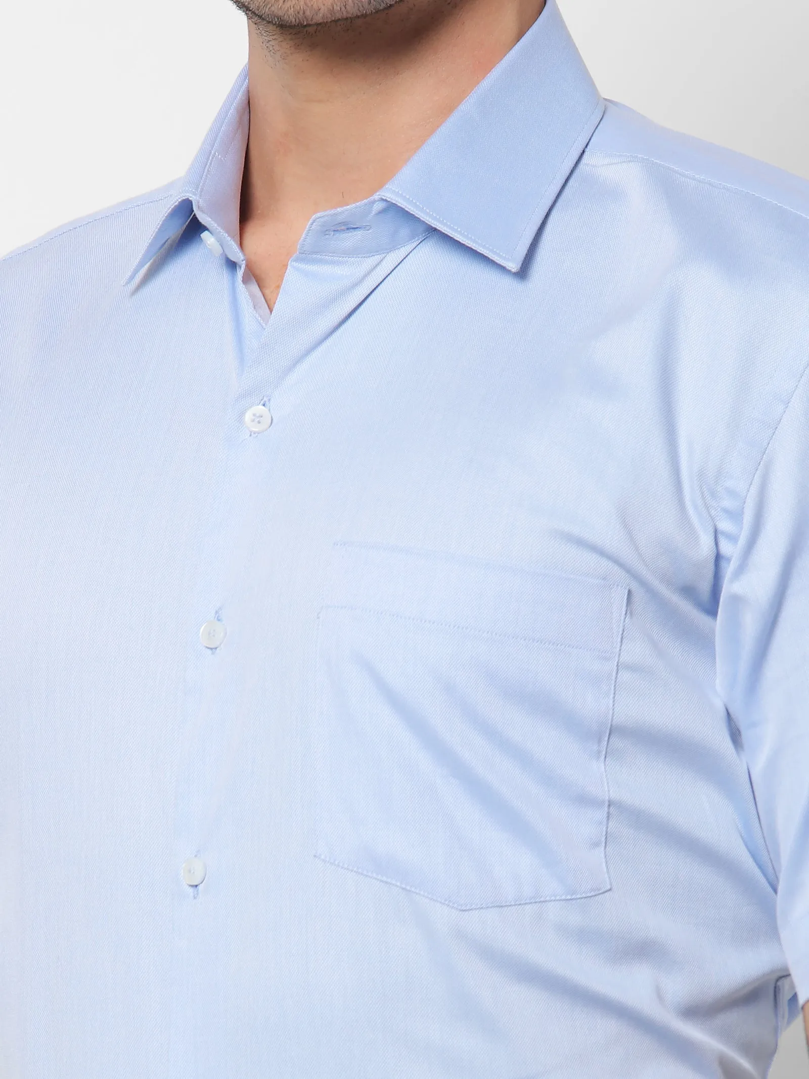 Blue Solid Formal Shirt