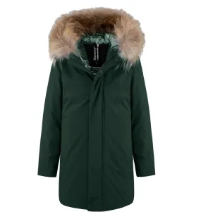 Bomboogie children's parka jacket with hood and fur CK094VTAC3 307 forest green