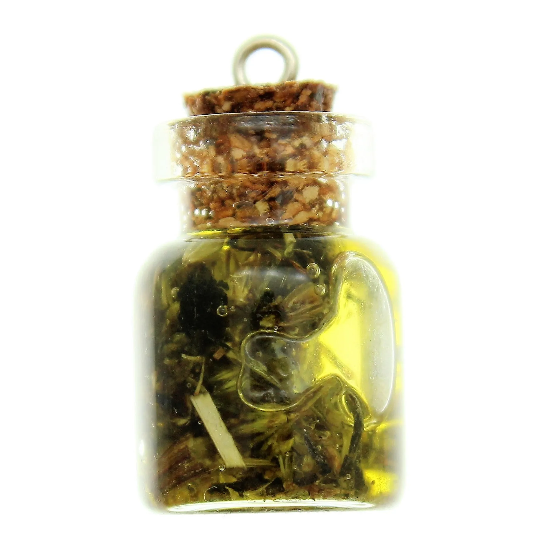 Bottle Charms with Hang Hole Herbs and Oil in 22x15mm Glass Bottle