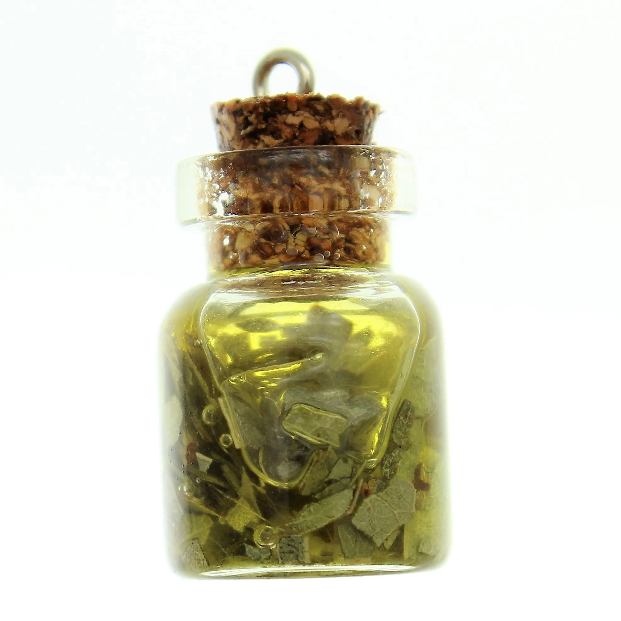 Bottle Charms with Hang Hole Herbs and Oil in 22x15mm Glass Bottle