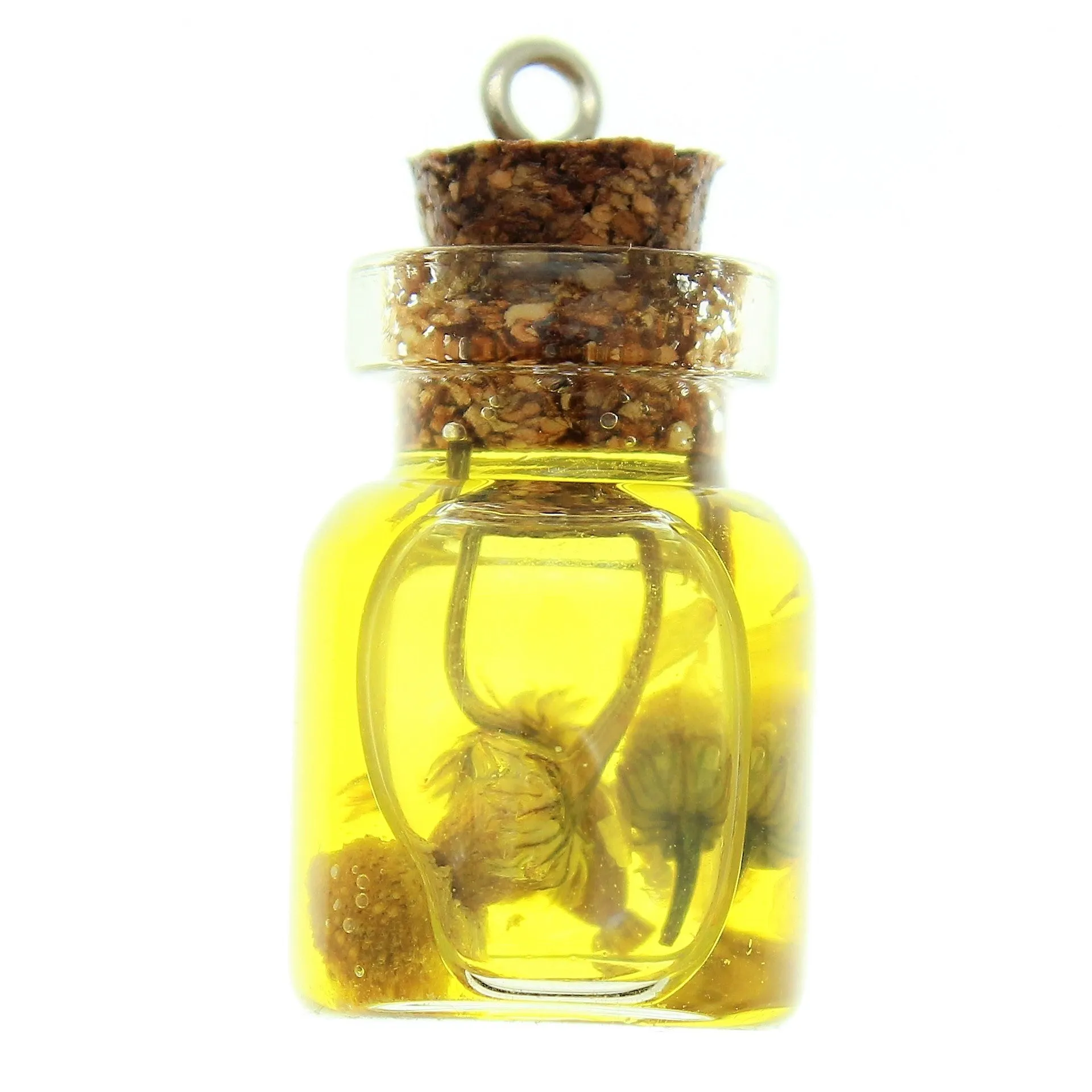 Bottle Charms with Hang Hole Herbs and Oil in 22x15mm Glass Bottle