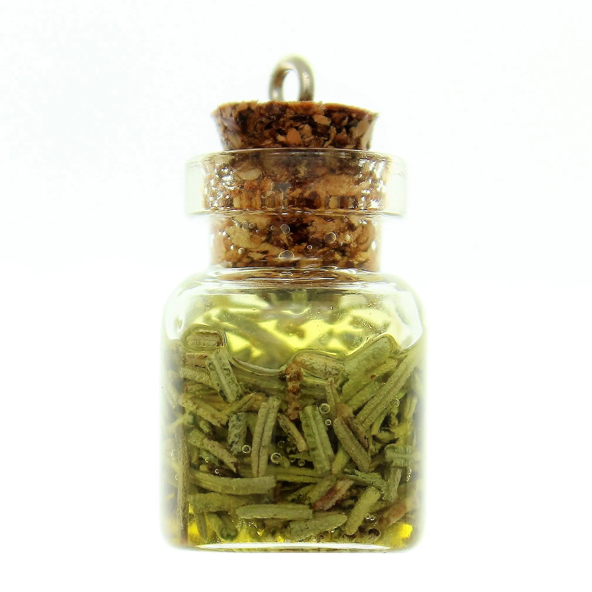 Bottle Charms with Hang Hole Herbs and Oil in 22x15mm Glass Bottle