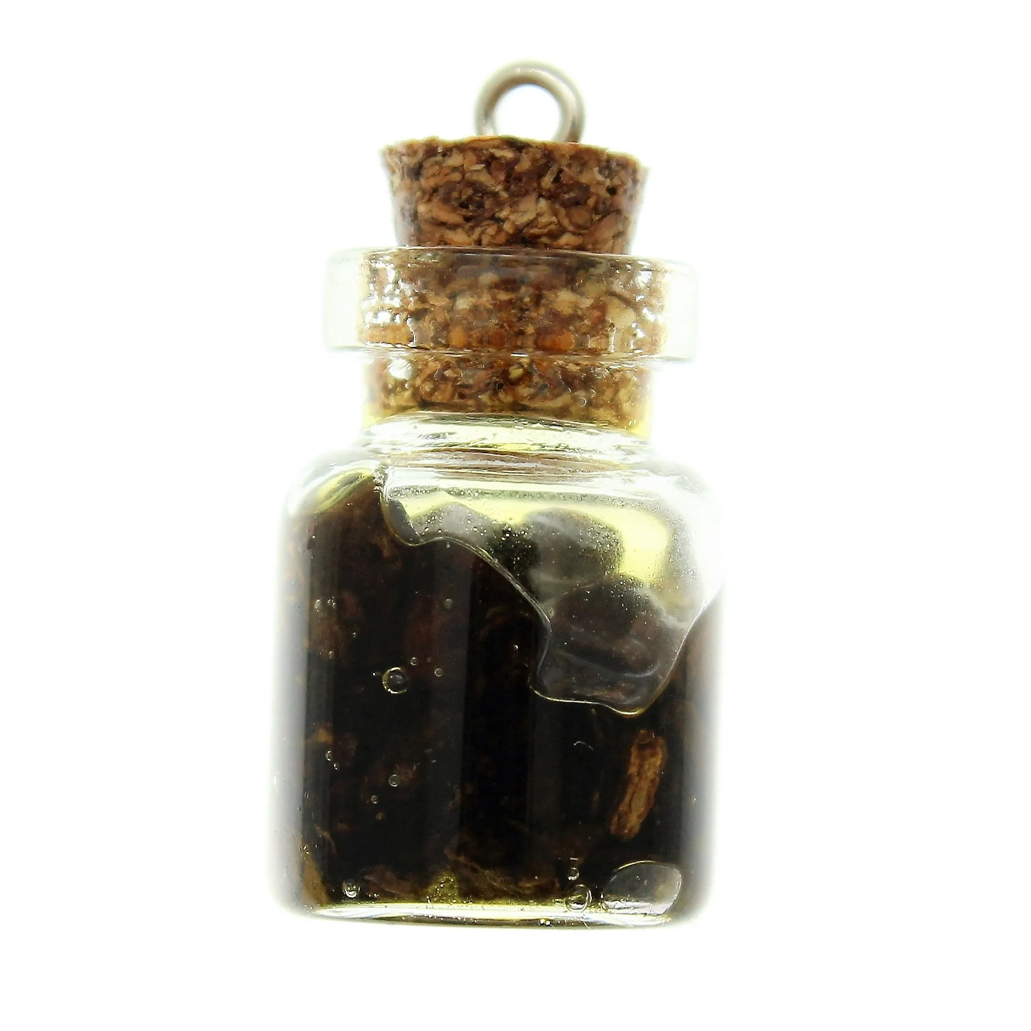 Bottle Charms with Hang Hole Herbs and Oil in 22x15mm Glass Bottle