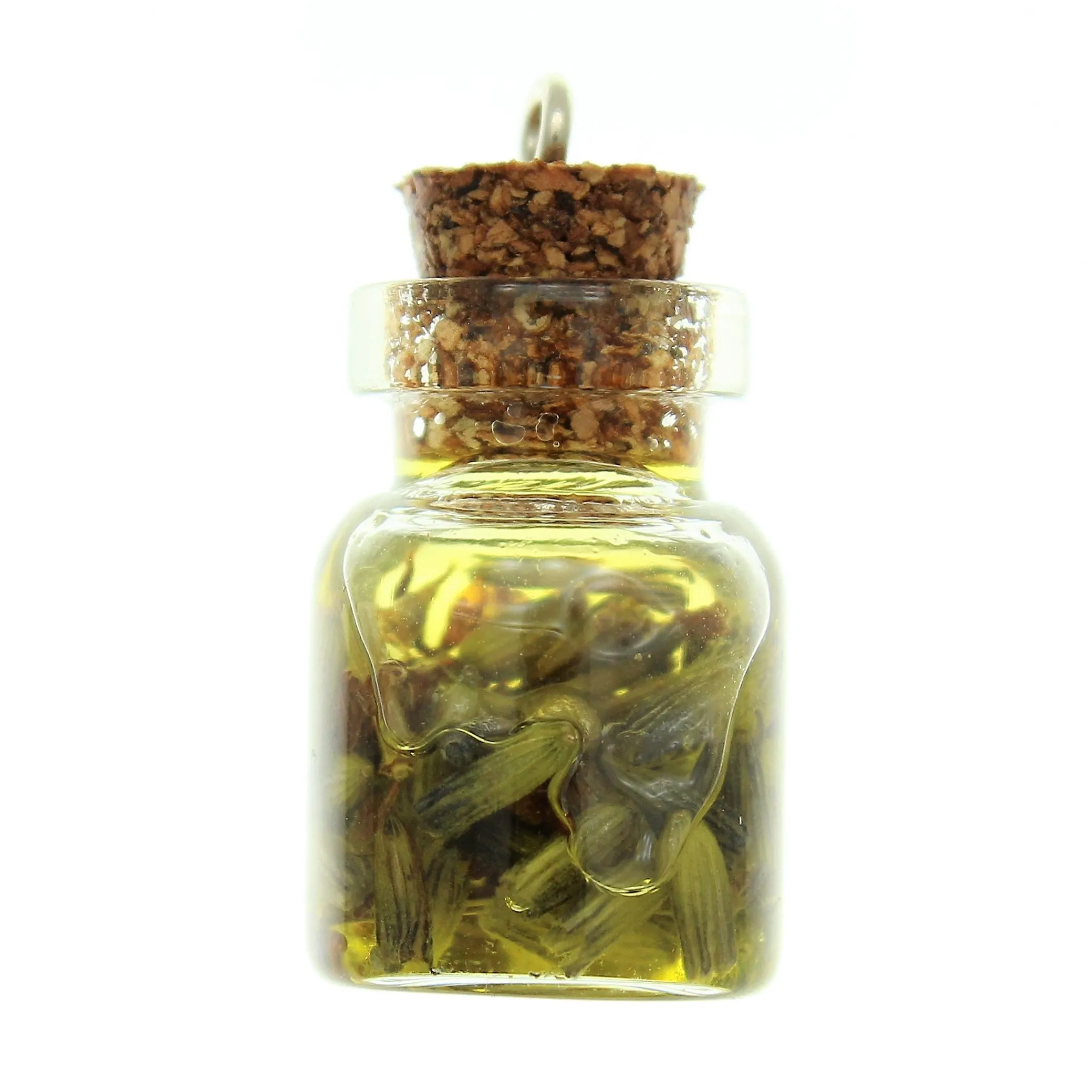 Bottle Charms with Hang Hole Herbs and Oil in 22x15mm Glass Bottle