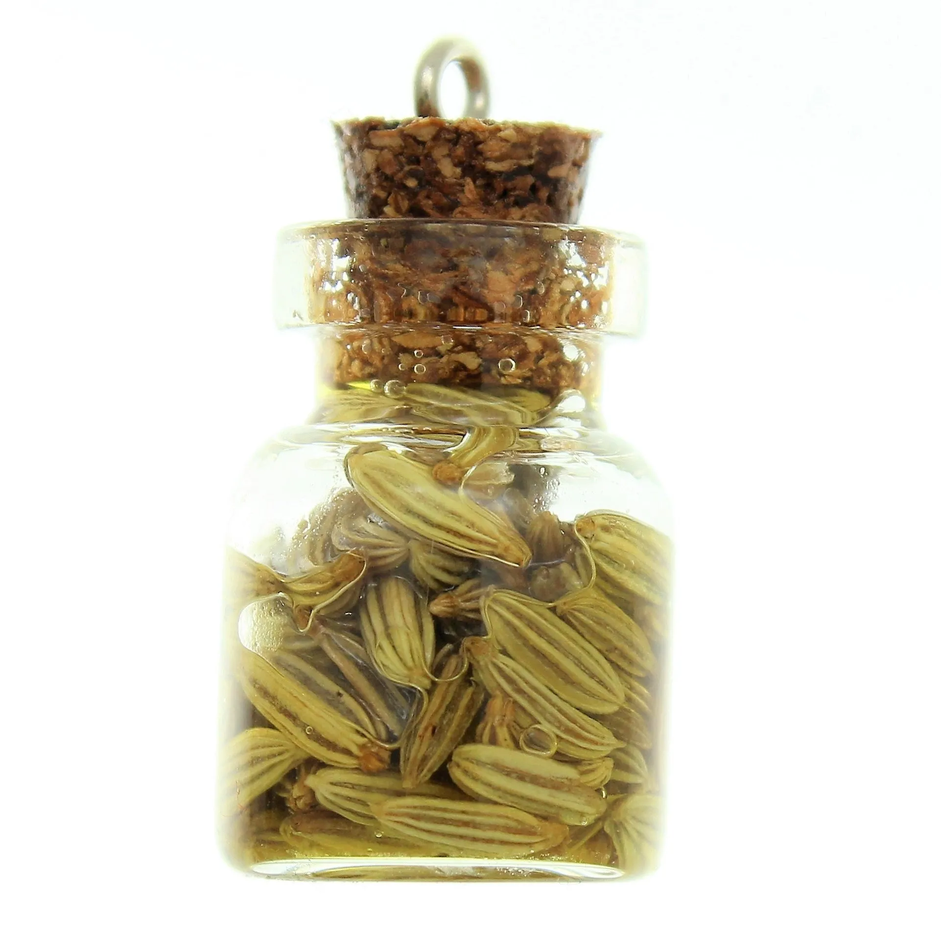 Bottle Charms with Hang Hole Herbs and Oil in 22x15mm Glass Bottle