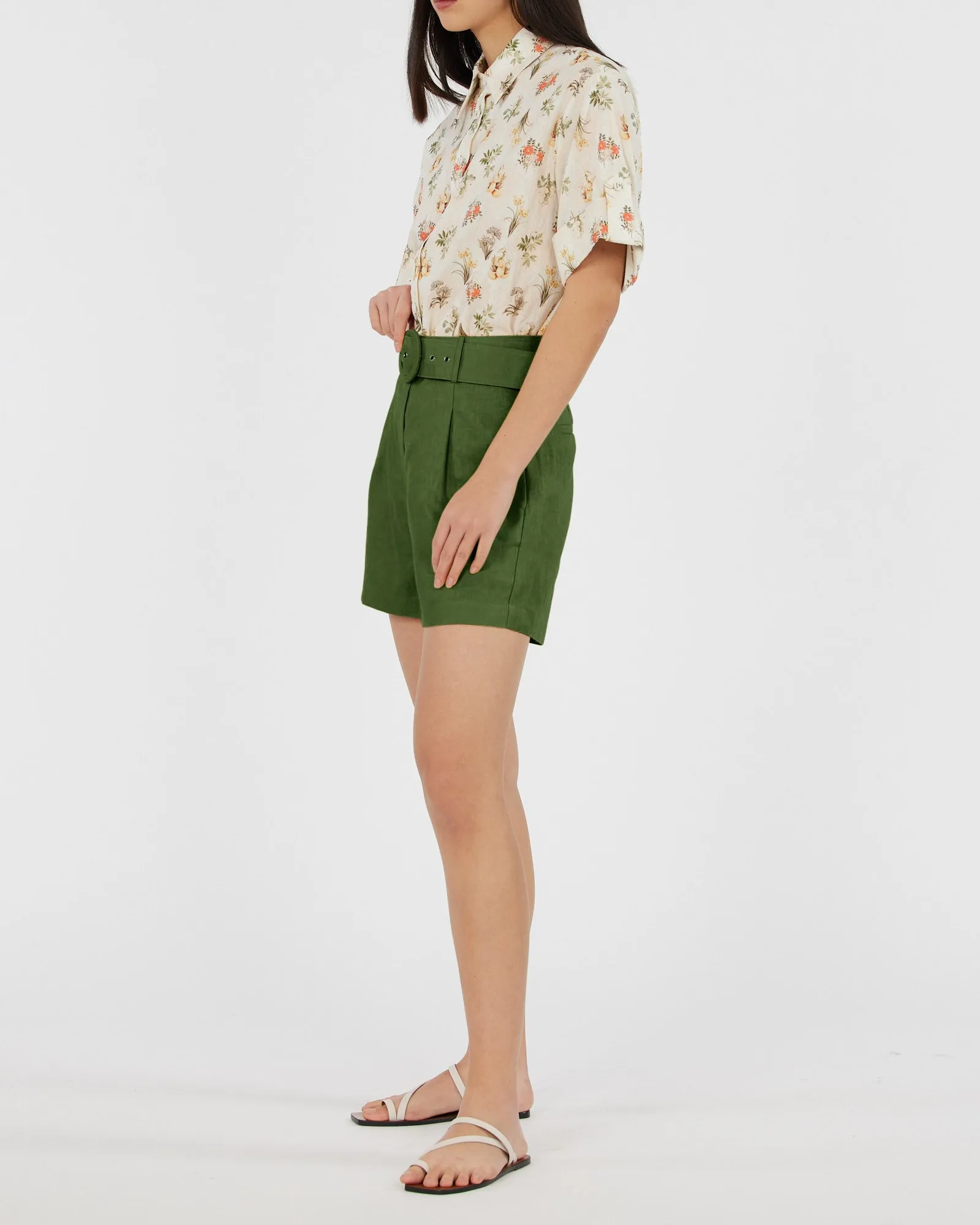 Brydie Linen Short - Verdant